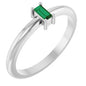 Sterling Silver Natural Emerald Stackable Ring Ethereal Legacy Boutiques