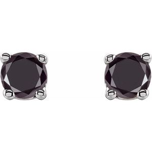 14K White 1/8 CTW Natural Black Diamond Earrings Ethereal Legacy Boutiques