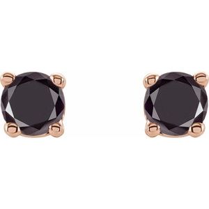 14K Rose 1/8 CTW Natural Black Diamond Earrings Ethereal Legacy Boutiques