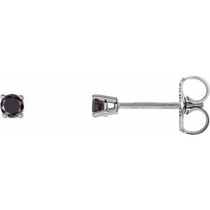 14K White 1/8 CTW Natural Black Diamond Earrings Ethereal Legacy Boutiques