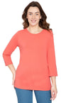 Women's 3/4 Sleeve Crew Neck Top – Comfortable Jer