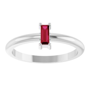 Sterling Silver Natural Ruby Stackable Ring Ethereal Legacy Boutiques