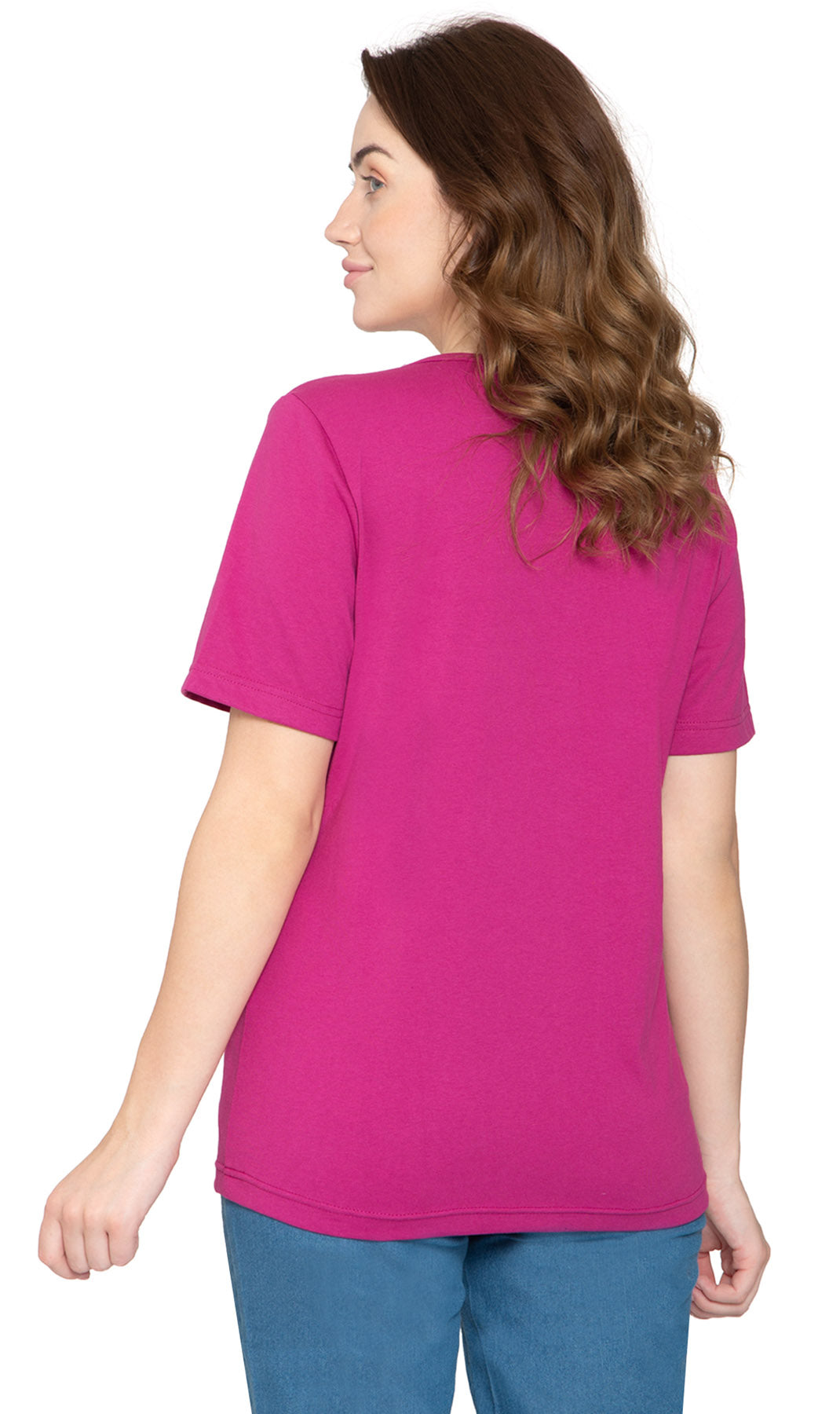 Women's Relaxed Fit Short-Sleeve Crew neck knit Tee Shirt