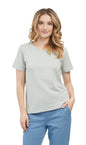Women's Relaxed Fit Short-Sleeve Crew neck knit Tee Shirt