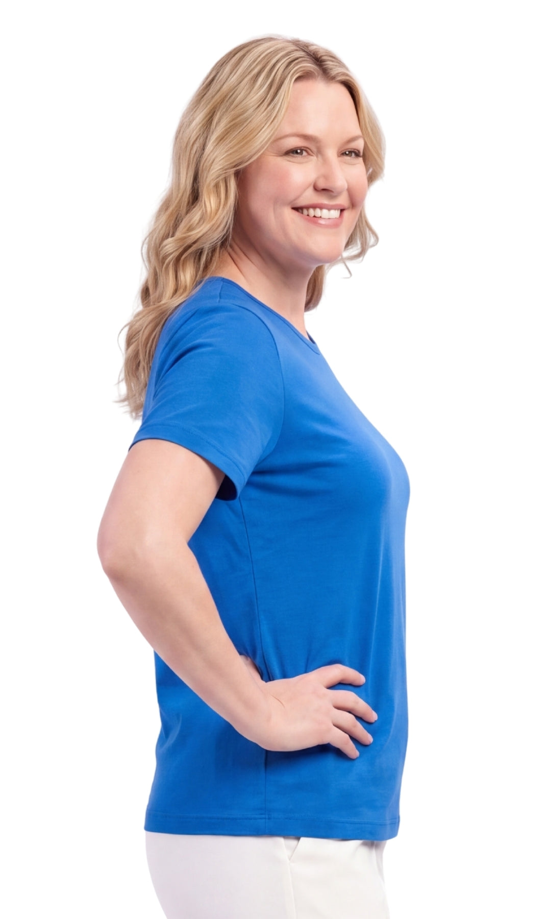 Women's Relaxed Fit Short-Sleeve Crew neck knit Tee Shirt
