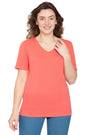 Women's Perfect Short-Sleeve V-Neck Tee Shirt - Cotton blend and Wrinkle Resistant