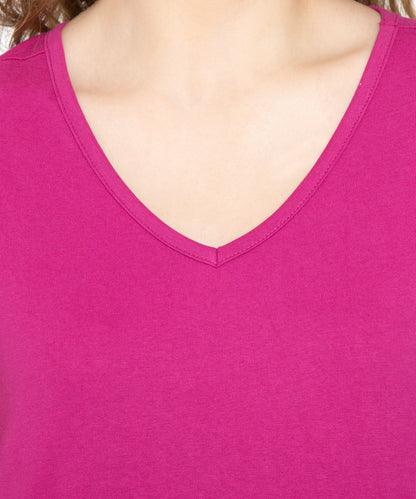 Women's Perfect Short-Sleeve V-Neck Tee Shirt - Cotton blend and Wrinkle Resistant