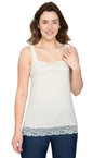 Women's Lacey Trim Cotton Blend Tank Top