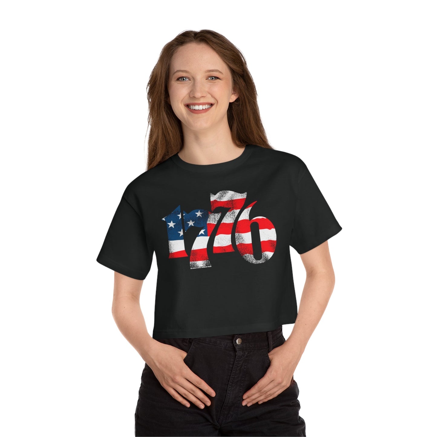 1776 American Flag Cropped T-Shirt The Devil's Pickle