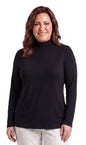 Women's Long Sleeve Cotton Blend Mock Neck Top - An All-Season Essential