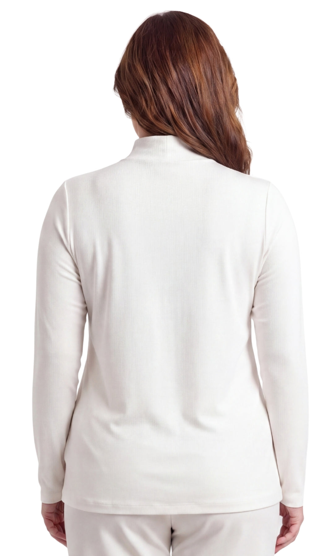 Women's Long Sleeve Cotton Blend Mock Neck Top - An All-Season Essential
