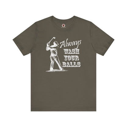 Always Wash Your Balls Golf T-shirt The Devil's Pickle