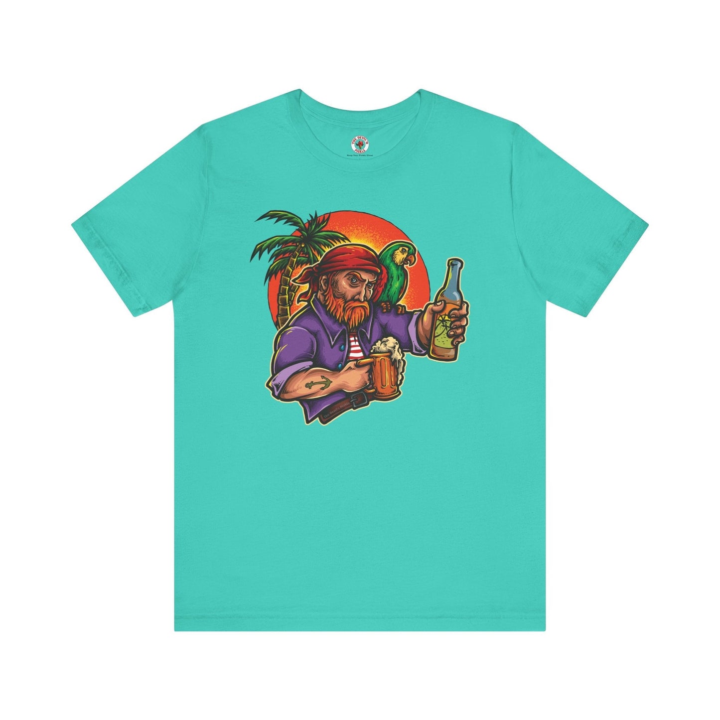 Sunset Pirate Beer T-Shirt The Devil's Pickle