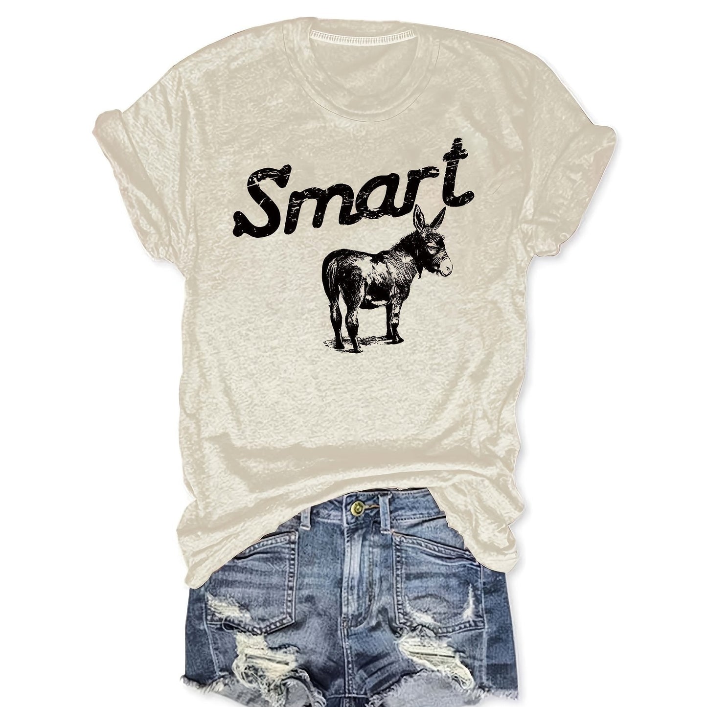 Women's Round Neck Short Sleeve T-Shirt - Casual Summer Top FitiqueFit