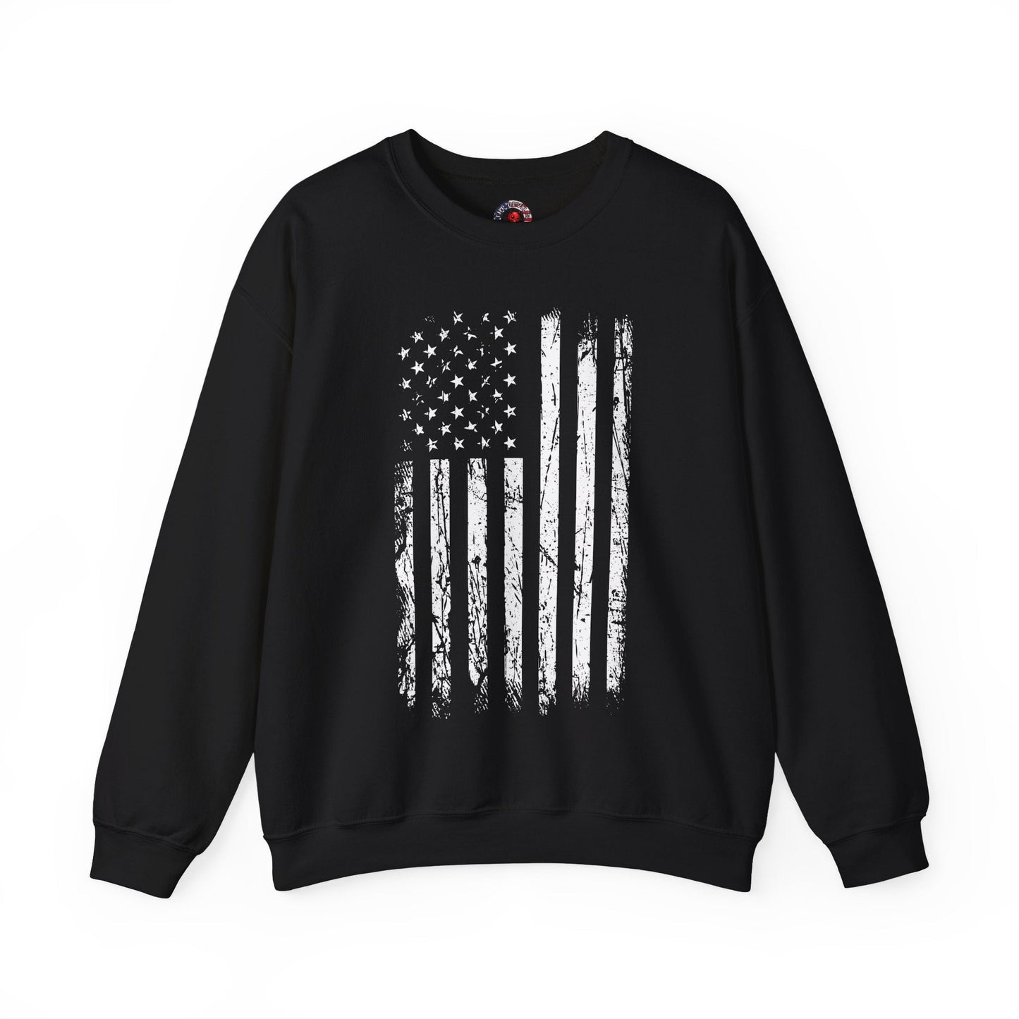 American Grunge Flag Crewneck Sweatshirt The Devil's Pickle