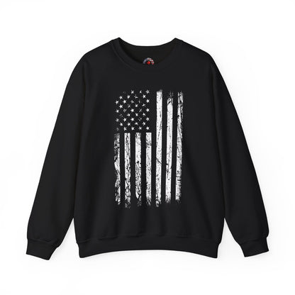 American Grunge Flag Crewneck Sweatshirt The Devil's Pickle