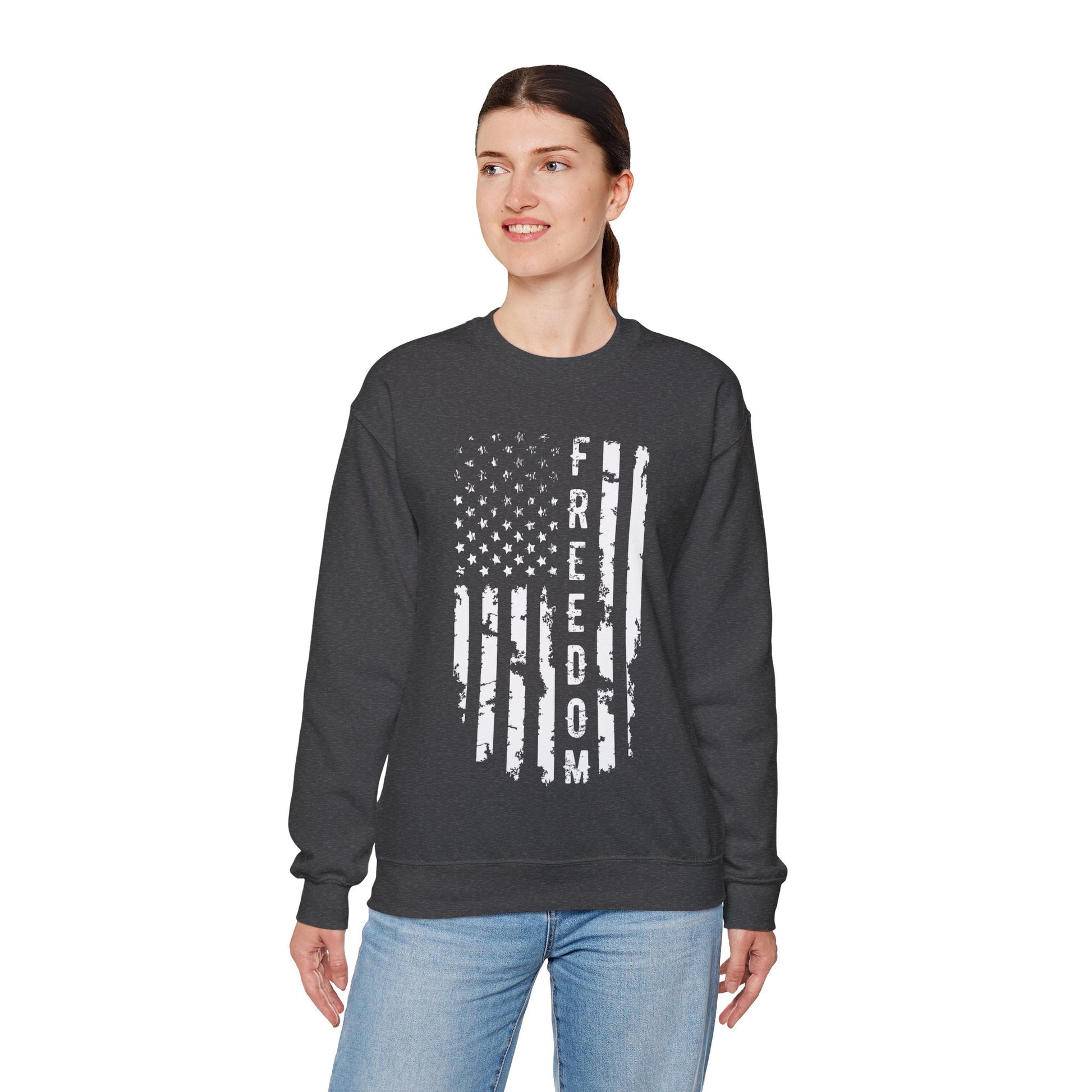 Freedom American Flag Crewneck Sweatshirt The Devil's Pickle
