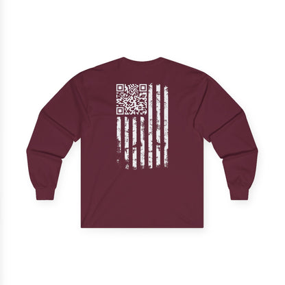 American Flag QR Code Long Sleeve Tee The Devil's Pickle