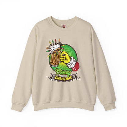 Merry Christmas Beer Crewneck Sweatshirt The Devil's Pickle