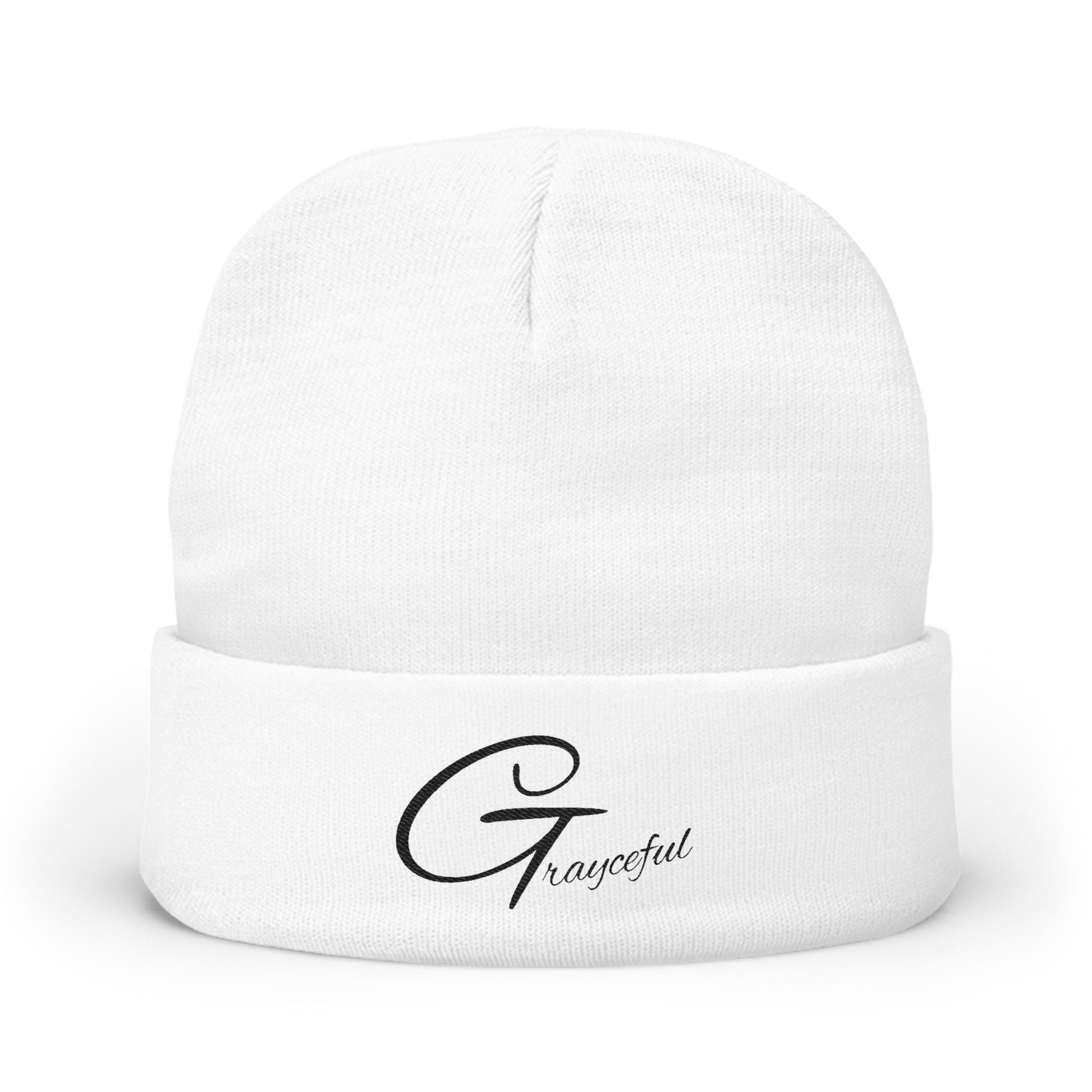 Grateful Embroidered Knit Beanie, Cozy Winter Hat, Gift for Her, Casual Beanie, Trendy Cap, Fall Accessories Grayceful LLC