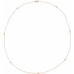 14K Rose 1/3 CTW Lab-Grown Diamond 7-Station 24" Necklace Ethereal Legacy Boutiques