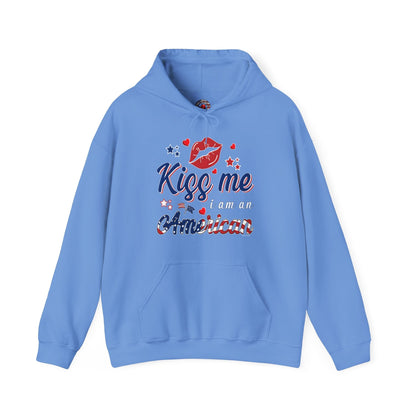 Kiss Me I Am An American Hooded Sweatshirt The Devil's Pickle