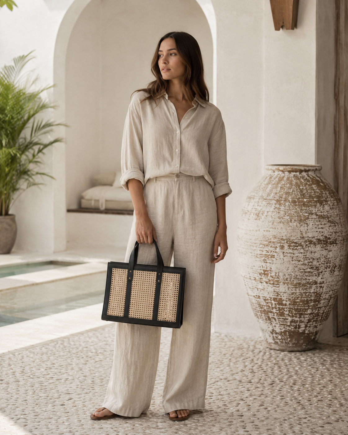 Raja Leather and Cane Everyday Bag Village Thrive