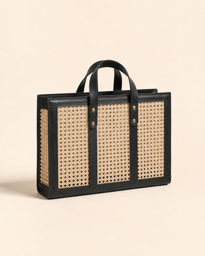 Raja Leather and Cane Everyday Bag Village Thrive