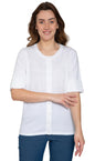 Women's Button Front Cardigan with a Unique Elbow Cuff Style