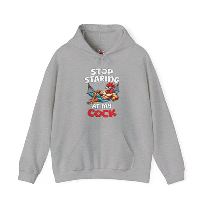 Stop Staring at My Cock Hooded Sweatshirt The Devil's Pickle