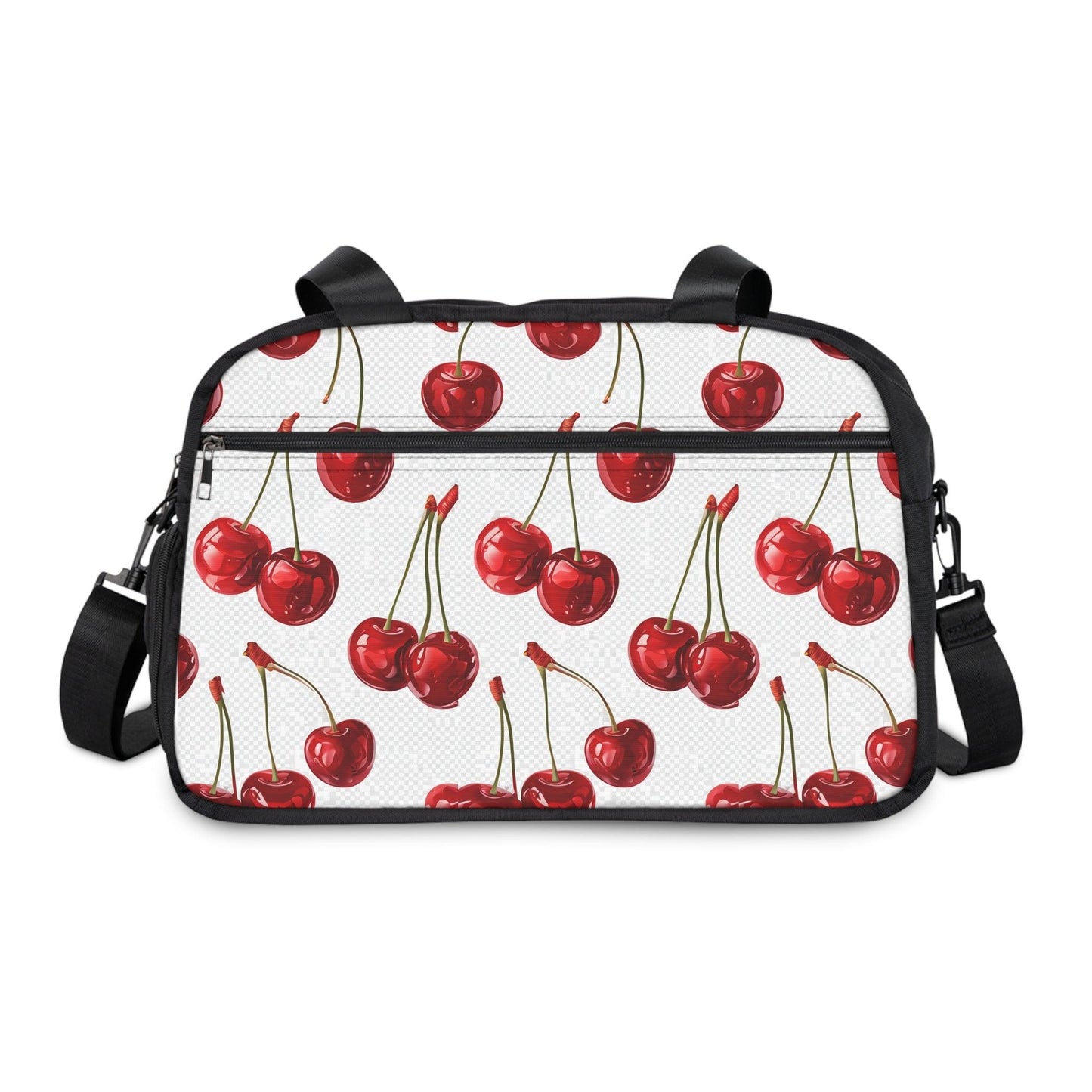 Sweet & Stylish  Womens White Cherry Print Fitness Handbag Country in My Heart