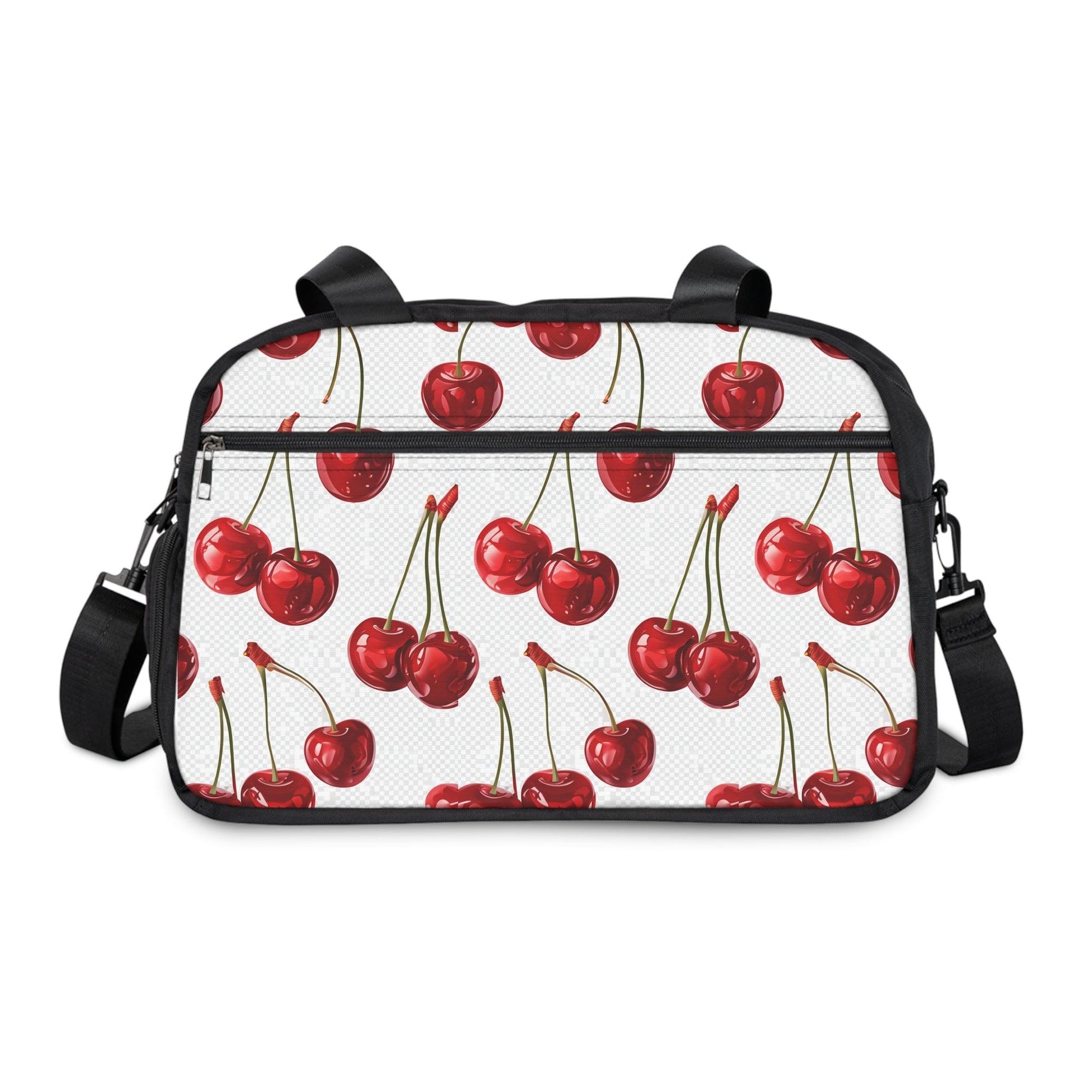 Sweet & Stylish  Womens White Cherry Print Fitness Handbag Country in My Heart