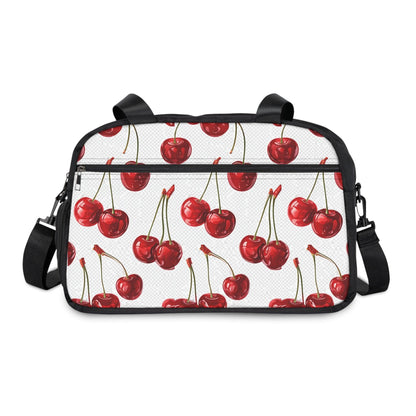 Sweet & Stylish  Womens White Cherry Print Fitness Handbag Country in My Heart