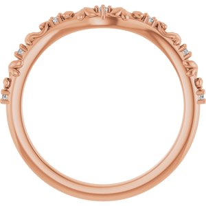 14K Rose .05 CTW Natural Diamond Vintage-Inspired Contour Band Ethereal Legacy Boutiques