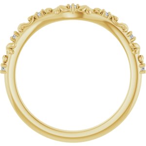 14K Yellow .05 CTW Natural Diamond Vintage-Inspired Contour Band Ethereal Legacy Boutiques