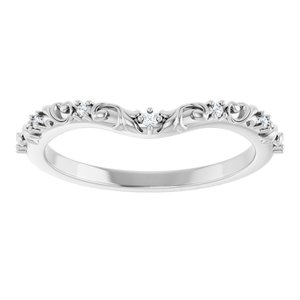Platinum .05 CTW Natural Diamond Vintage-Inspired Contour Band Ethereal Legacy Boutiques