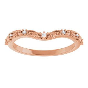14K Rose .05 CTW Natural Diamond Vintage-Inspired Contour Band Ethereal Legacy Boutiques