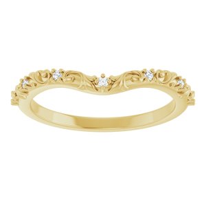 14K Yellow .05 CTW Natural Diamond Vintage-Inspired Contour Band Ethereal Legacy Boutiques