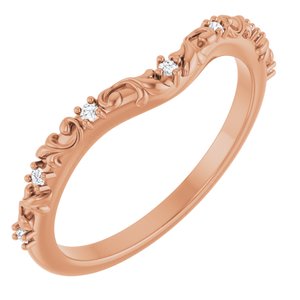 14K Rose .05 CTW Natural Diamond Vintage-Inspired Contour Band Ethereal Legacy Boutiques