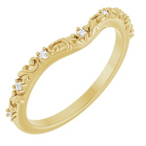 14K Yellow .05 CTW Natural Diamond Vintage-Inspired Contour Band Ethereal Legacy Boutiques