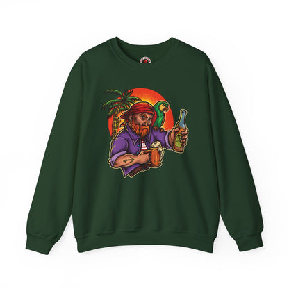 Sunset Pirate Beer Crewneck Sweatshirt The Devil's Pickle