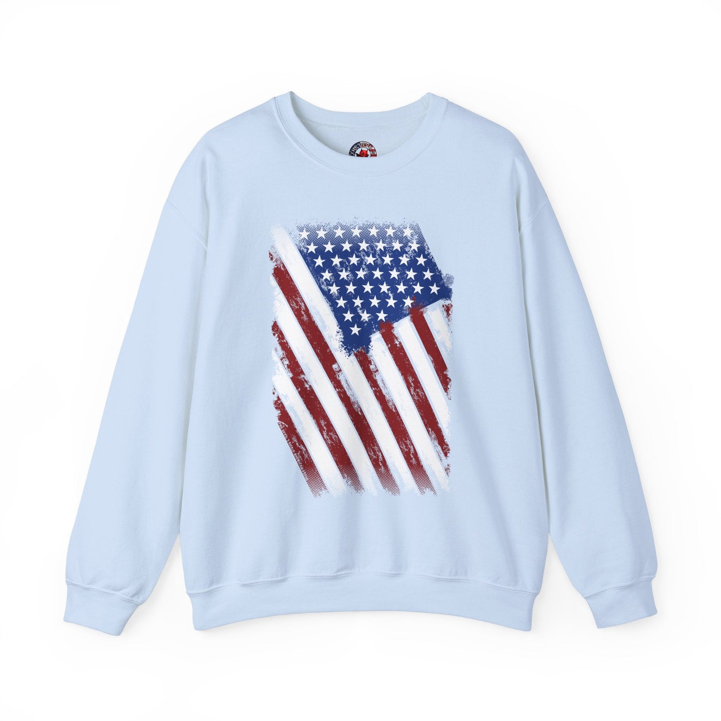 Distressed American Flag Crewneck Sweatshirt The Devil's Pickle