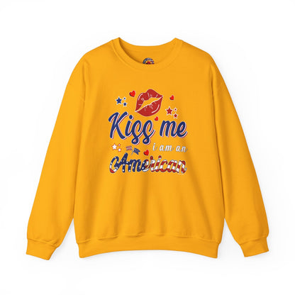 Kiss Me I Am An American Crewneck Sweatshirt The Devil's Pickle