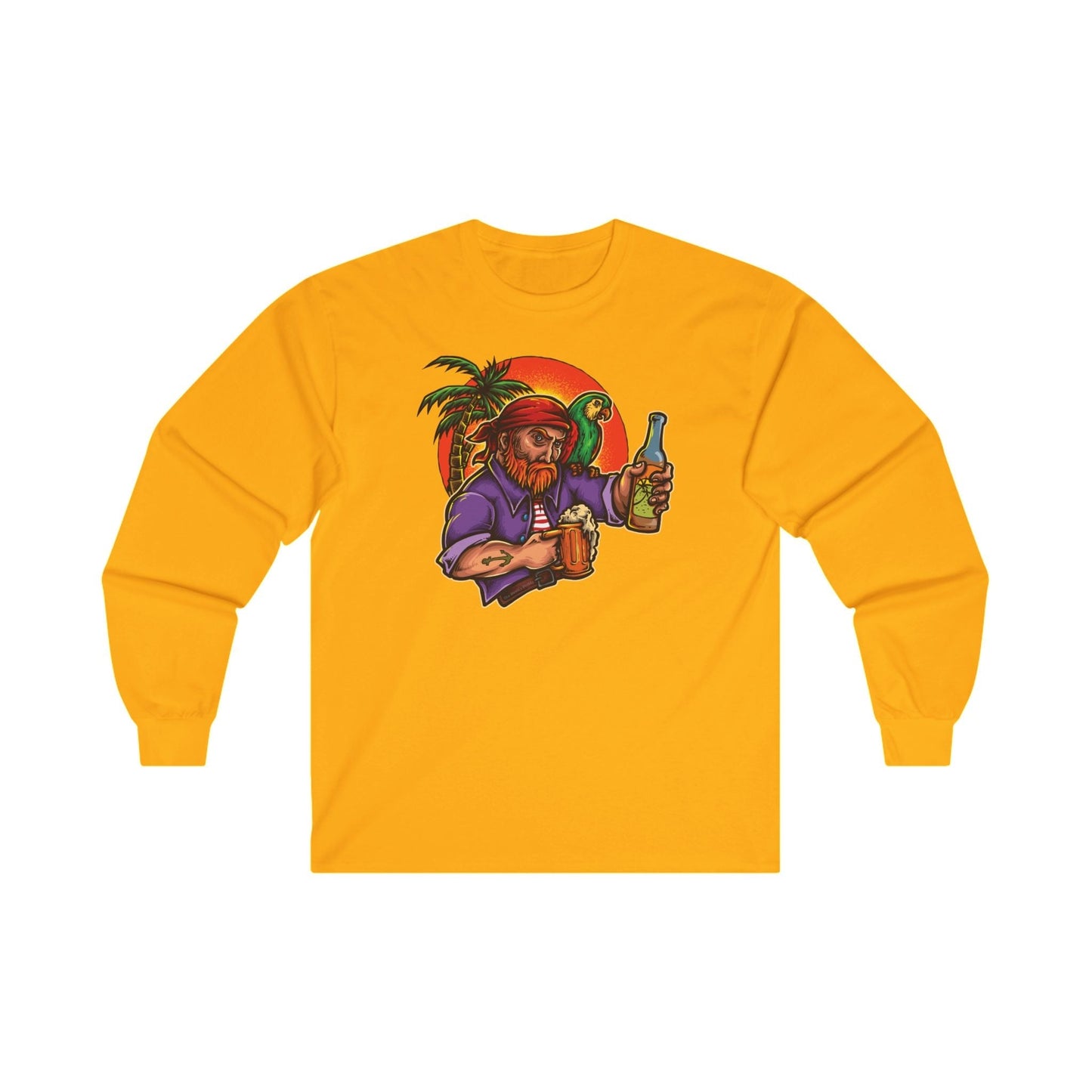 Sunset Pirate Beer Long Sleeve Tee The Devil's Pickle