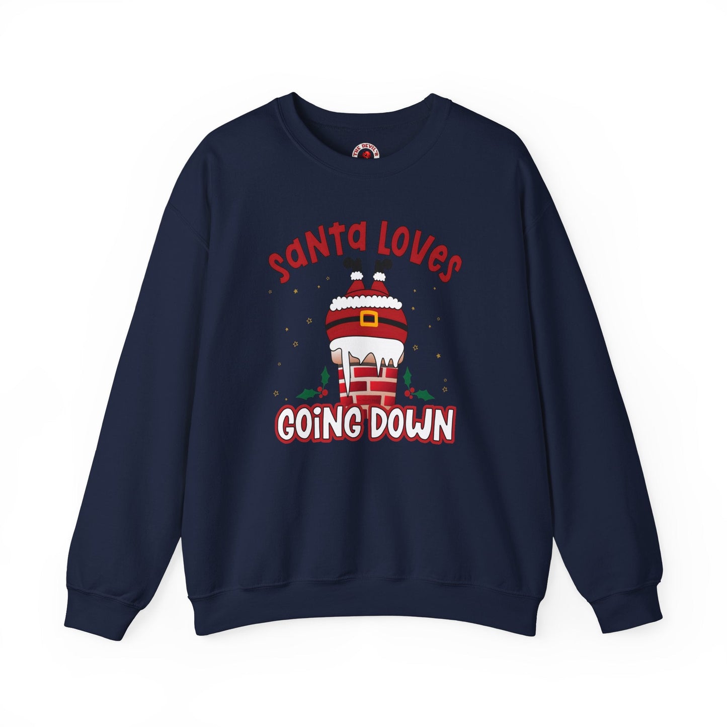 Santa Loves Going Down Crewneck Sweatshirt The Devil's Pickle