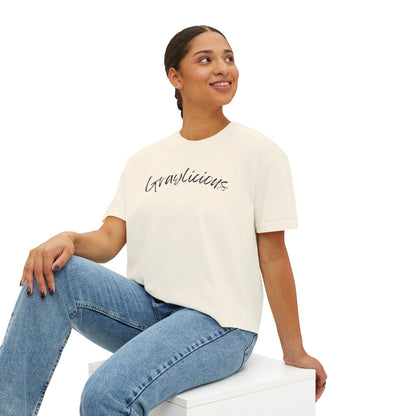 Women's Boxy Tee " Graylicious" Grayceful LLC