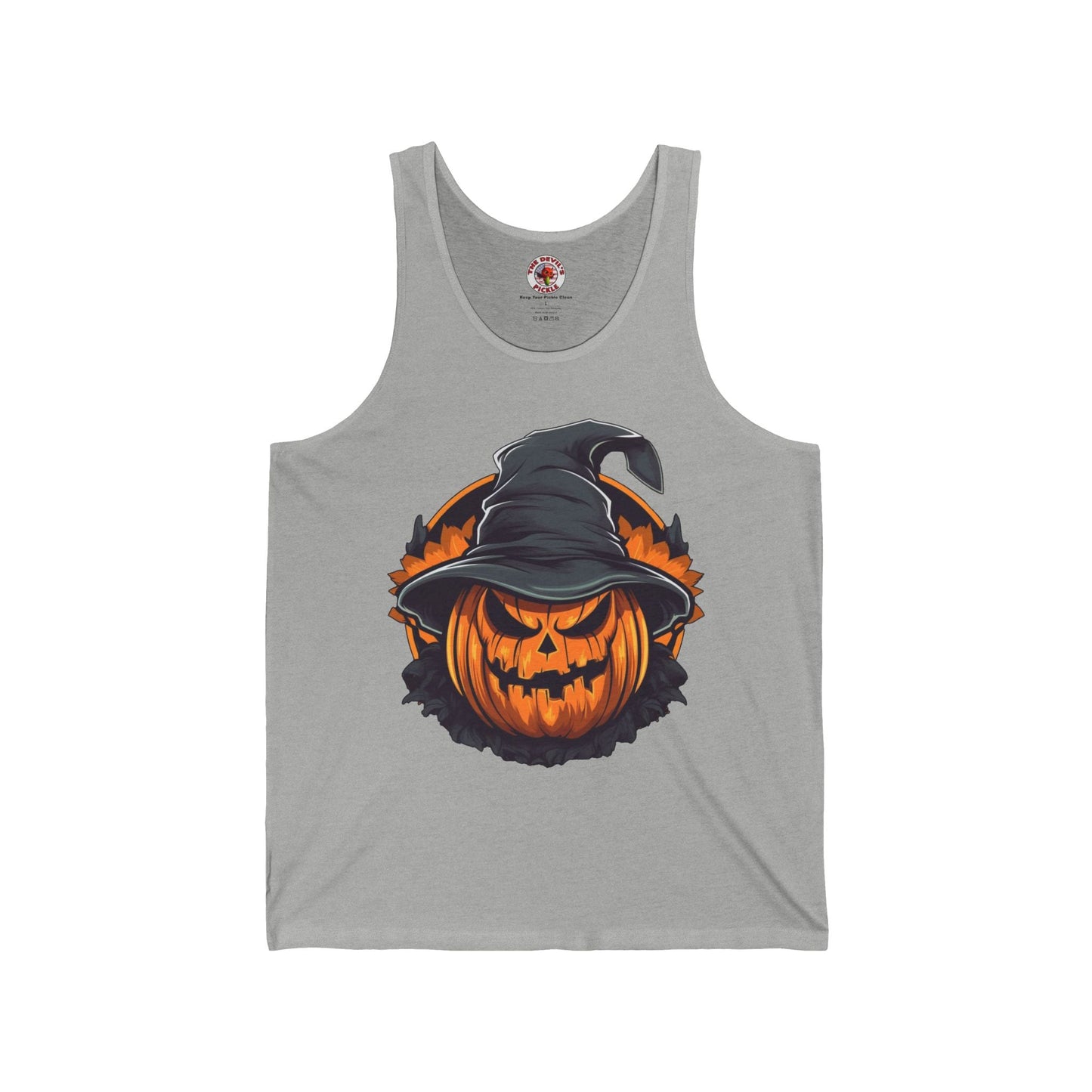 Scary Witch Pumpkin Halloween Tank Top The Devil's Pickle