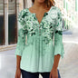 🌸 Asymmetrical Spike Button 3/4 Sleeve T-Shirt – Effortless Chic FitiqueFit