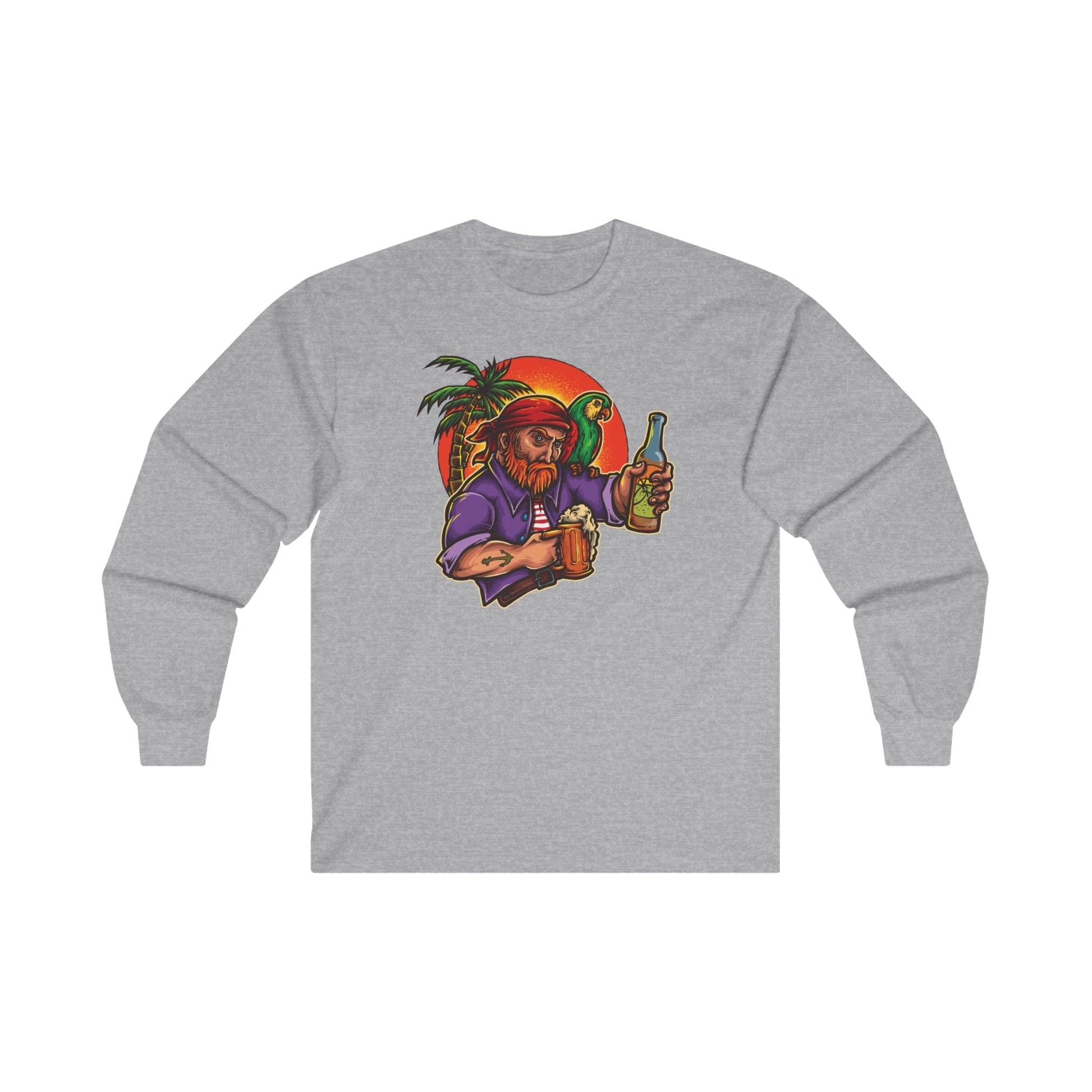 Sunset Pirate Beer Long Sleeve Tee The Devil's Pickle