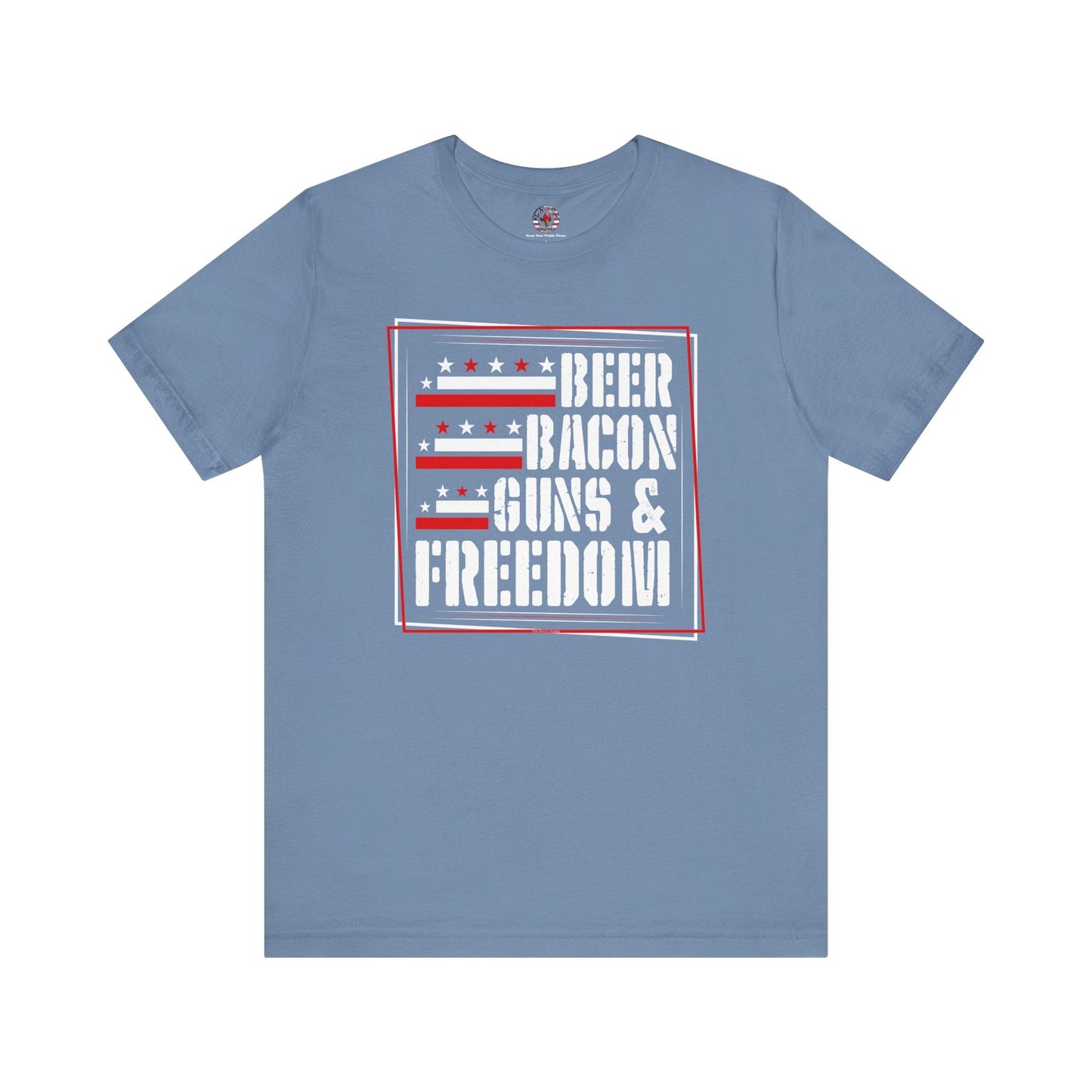 Beer Bacon Guns and Freedom T-Shirt The Devil's Pickle